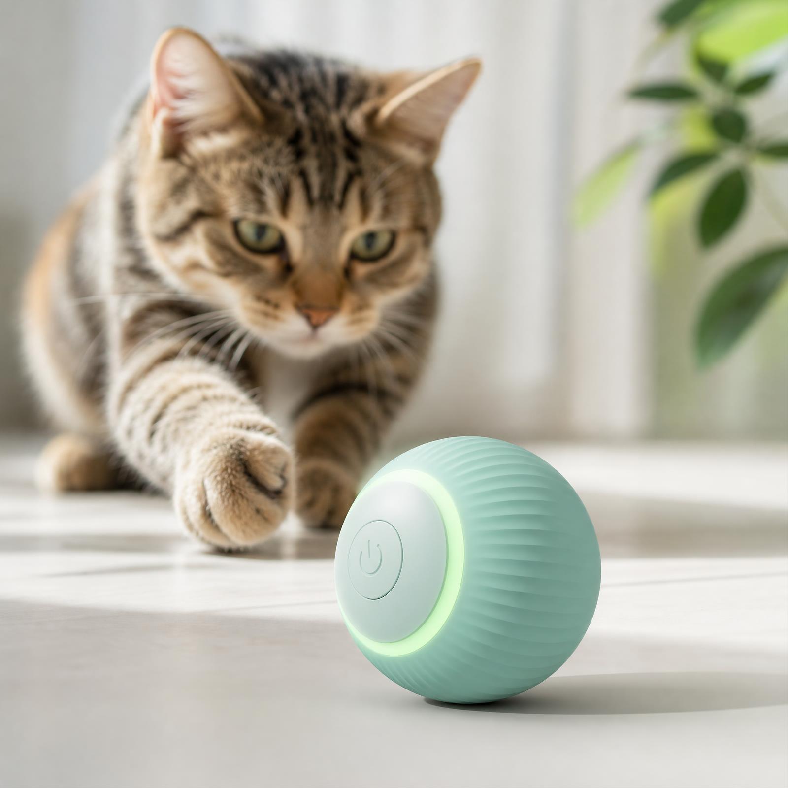 Snorli Smart Ball — interaktiver Katzenball in Mint